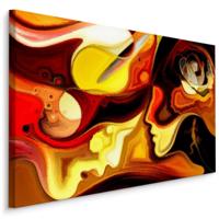 Schilderij - Abstracte Gezichten, Multikleur, Premium Print - thumbnail