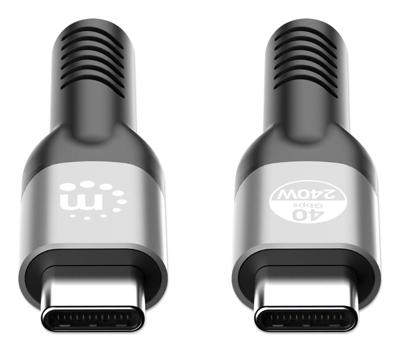 Manhattan 356381 USB-C-kabel Thunderbolt 3, Thunderbolt 4, USB 4.0 USB-C stekker 2 m Zwart 4K UHD, 8K UHD