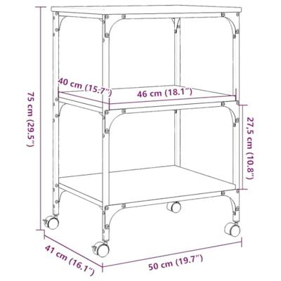 VidaXL Printerkastje 3-laags 50x41x75 cm bewerkt hout gerookt eiken - thumbnail