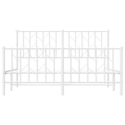 Bedframe met hoofd- en voeteneinde metaal wit 135x190 cm Bedframe met hoofd- en voeteneinde metaal wit 135x190 cm