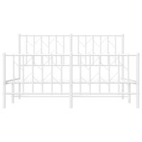Bedframe met hoofd- en voeteneindemetaal wit 135x190 cm - thumbnail
