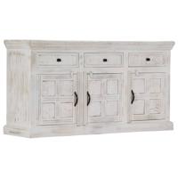 vidaXL Dressoir 140x40x74 cm massief mangohout wit - thumbnail