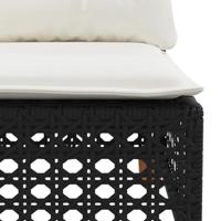 7-delige Loungeset met kussens poly rattan zwart - thumbnail