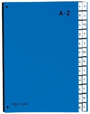 PAGNA Lessenaarordner 24249-02 Pagna - Gliederungsordner - 24 Fächer - 24 Teile Hardkarton Blauw DIN A4 Aantal vakken: 24 A-Z PAGNA Lessenaarordner 24249-02 Pagna - Gliederungsordner - 24 Fächer - 24 Teile Hardkarton Blauw DIN A4 Aantal vakken: 24 A-Z