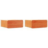 Wandbevestigde nachttafel 2 pcs Wasbruin 39 x 34 x 16.5 cm - thumbnail