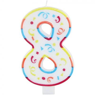 XL kaars 8 jaar met houder