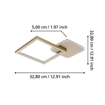 Eglo Instelbare led plafondlampGafares vierkant - goud - 900424