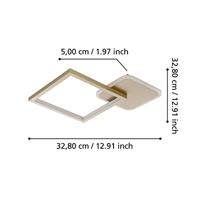 Eglo Instelbare led plafondlampGafares vierkant - goud - 900424 - thumbnail