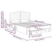 Bedframe met hoofdeinde Sonoma Eiken 140 x 190 cm Bewerkt hout - thumbnail