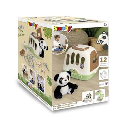 Smoby - Veterinaire koffer - 1 panda knuffel en vele accessoires - 2 in 1 product: Transportkooi - Franse productie Smoby - Veterinaire koffer - 1 panda knuffel en vele accessoires - 2 in 1 product: Transportkooi - Franse productie