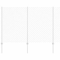 VidaXL Hek met paal zilver 1,5 x 10 m staal - thumbnail