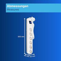 REV 0014641100 Stekkerdoos met schakelaar Wit, Grijs Randaarde stekker 1 stuk(s) - thumbnail