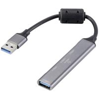 Renkforce RF-6250246 USB-combi-hub 3 + 1 poorten Met aluminium behuizing Zwart - thumbnail