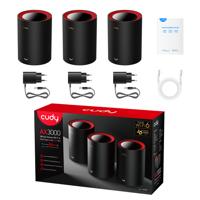 CUDY AX3000 2,5G Wi-Fi 6 Mesh System Wi-Fi 6, 2,5 g WAN, Backhaul Ethernet, ideaal voor 1Gig+ internet, Wireguard, OpenVPN, Zerotier, CloudFlare, DDNS, 2023 goedkeuring M3000 3-pack - thumbnail