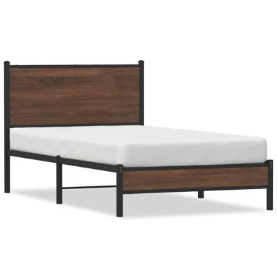Bedframe zonder matras metaal bruin eikenkleurig 100x190 cm