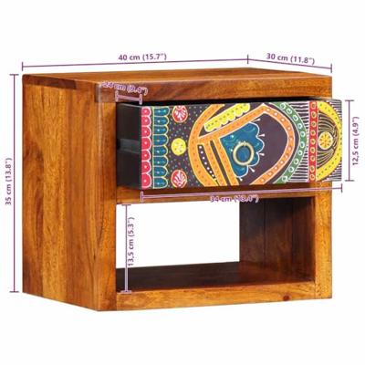 Nachtkastje 2 pcs Bruin 40 x 35 x 35 cm Massief acaciahout