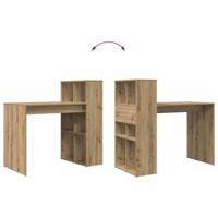 Bureau met plank Artisan Eiken 108 x 55 x 103.5 cm Bewerkt hout - thumbnail