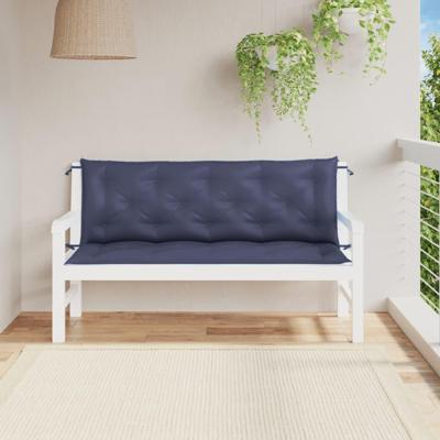 VidaXL Tuinbankkussens 2 st 150x50x7 cm oxford stof marineblauw VidaXL Tuinbankkussens 2 st 150x50x7 cm oxford stof marineblauw