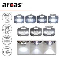 Arcas 7 Modi 5W Hoofdlamp LED werkt op batterijen 160 lm - thumbnail