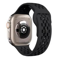 By Qubix - Ultimate Sport Edition bandje - Zwart - Compatible met Apple Watch 44mm / 45mm / 46mm / 49mm - Compatible Apple watch bandjes - thumbnail