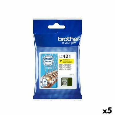 Inktcartridge Brother LC-421Y geel | 5 stuks