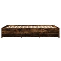 Bedframe bewerkt hout gerookt eikenkleurig 135x190 cm - thumbnail