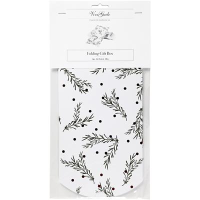 Vivi Gade Cadeaudoosjes, tak met kerstballen, afm 18x15x6 cm, 300 gr, groen, rood metallic, wit, 3 stuk/ 1 doos