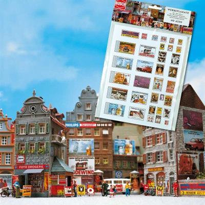 Busch 6030 H0 reclameposters uit de jaren 80 (Duitstalig) Bouwpakket
