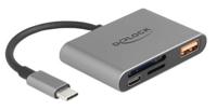 DeLOCK 91016 geheugenkaartlezer USB 2.0 Type-C Grijs - thumbnail