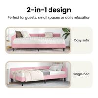 Hoekbedframe met Matras Anders 2 pcs Grijs Fluweel - thumbnail