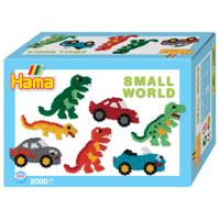 Hama strijkkralenset - dino en auto, 2000st. - thumbnail