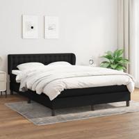 Boxspring met matras stof zwart 160x200 cm - thumbnail