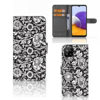 Samsung Galaxy A22 4G | M22 Hoesje Black Flowers - thumbnail
