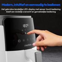 Heteluchtfriteuse - MEDION - MD13030 - Digitaal - Airfryer - 1500 watt - 60 min timer - Tot 200°C - 4,7 L - Wit - thumbnail