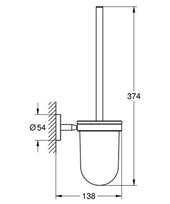 Grohe Bau Cosmopolitan closetborstelset chroom