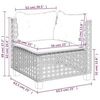 5-delige Loungeset met kussens poly rattan beige - thumbnail