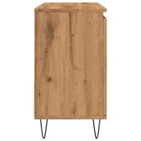 Badkamerkast 65x33x60 cm bewerkt hout artisanaal eikenkleurig - thumbnail