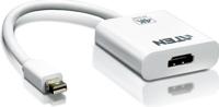 ATEN Mini DisplayPort Kabel Mini-DisplayPort Male - HDMI-Uitgang 0.15 m Wit - thumbnail