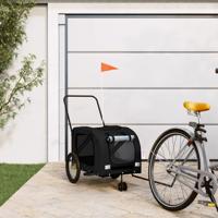 Hondenfietstrailer oxford stof en ijzer zwart - thumbnail