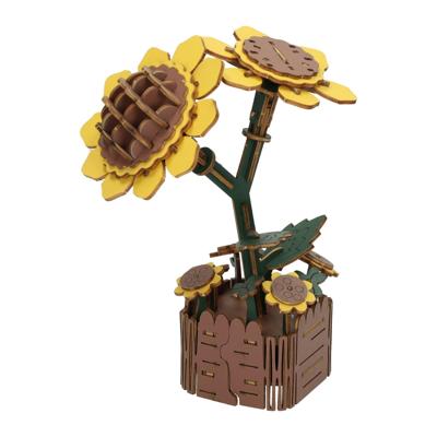 Houten 3D Bouwpakket Zonnebloemen - 121dlg.