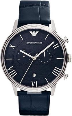 Horlogeband Armani AR1652 Leder Blauw 22mm