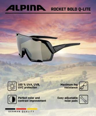 Olympic Sportswear Alpina sports sportbril rocket bold q-lite zwart/zilver