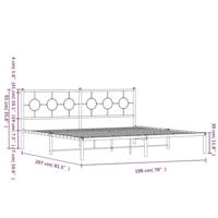 Bedframe met hoofdbord metaal zwart 193x203 cm - thumbnail