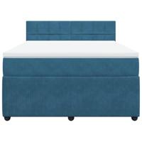Boxspring met matras fluweel blauw 160x200 cm - thumbnail