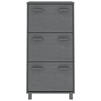 VidaXL Schoenenkast hamar 59,5x35x117 cm grenenhout donkergrijs - thumbnail