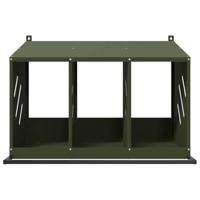 Kippennestkastje met 3 vakken olijfgroen metaal - thumbnail