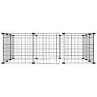 VidaXL Huisdierkooi met 12 panelen en deur, zwart 35x35 cm staal - thumbnail