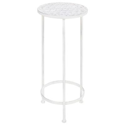Plantenstandaardset vintage stijl metaal antiek wit 3-delig