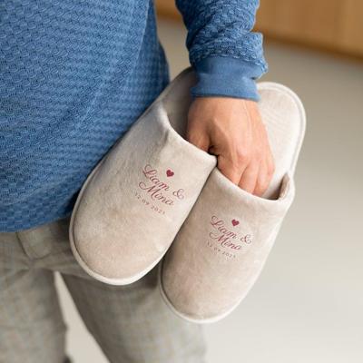 Pantoffels bedrukken - Beige - Maat 43-45