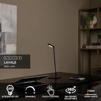 Lucide LAVALE - Bureaulamp - LED Dimb. - 1x3W 2700K - Zwart - thumbnail